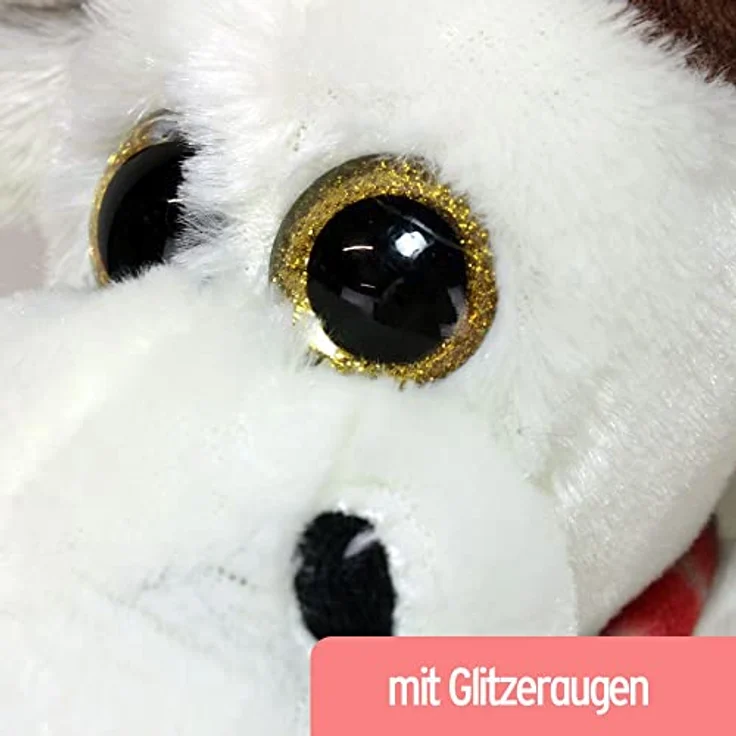 BEMIRO Elch Plüschtier Mads mit Schal - ca. 20 cm, Weihnachts Elch, Elch Kuscheltier, Elch Figur, Elch Deko, Weihnachten Elch, Rentier, Rentier Kuscheltier – Bild 5