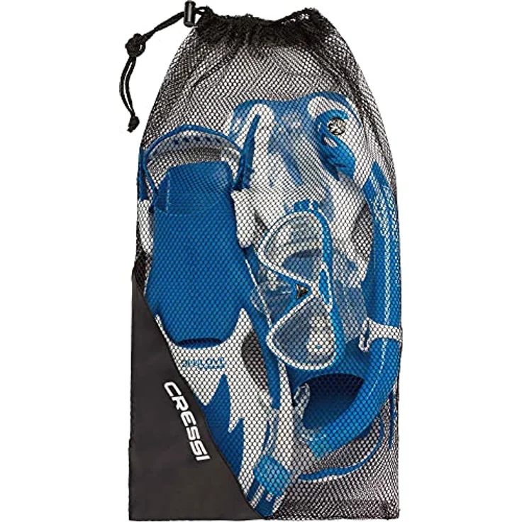 Cressi Rocks PRO Dry Set, Schnorchelset mit Maske und anatomisch geformtem Schnorchel, Blau/Weiß, Größe L/XL – Bild 4