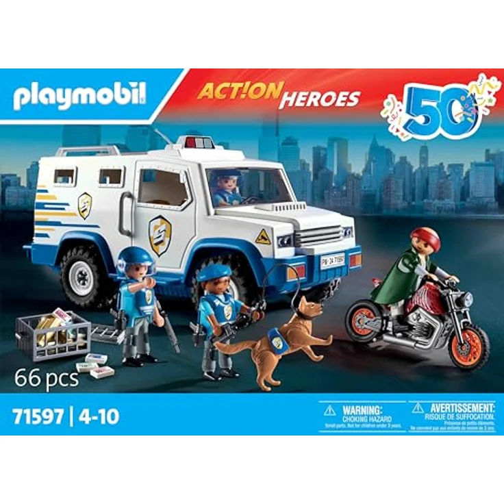 Playmobil® Geldtransporter (71597), Action Heroes, 50 Jahre Konstruktions-Spielset, (66 St), Made in Europe – Bild 4