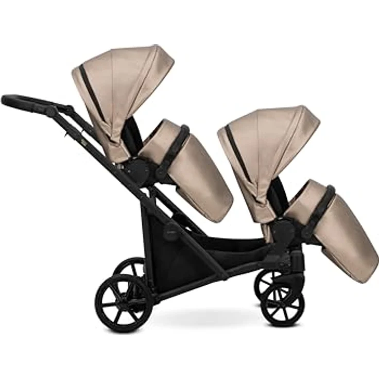 Kunert BRAV DUO Zwillingskinderwagen 2 in 1, Aluminiumrahmen mit Kunstleder, verstellbare Rückenlehnen, inkl. Zubehör  – Bild 3