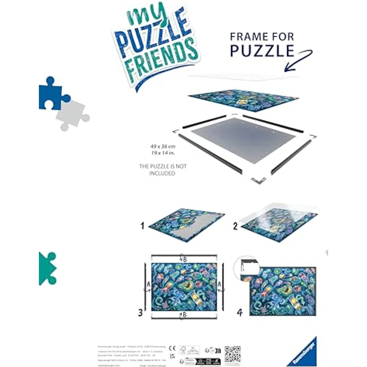 Ravensburger Puzzle Rahmen 17901 - Rahmen für Puzzle 1000 Teile - Format 70,4 x 50,4 cm, schwarz - DIY Wanddekoration – Bild 2