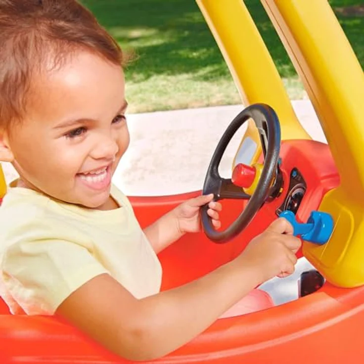 Little Tikes Cozy Coupe, Rutschauto mit abnehmbaren Boden, funktionierender Hupe und Griff für Schiebefahrten, rot – Bild 4
