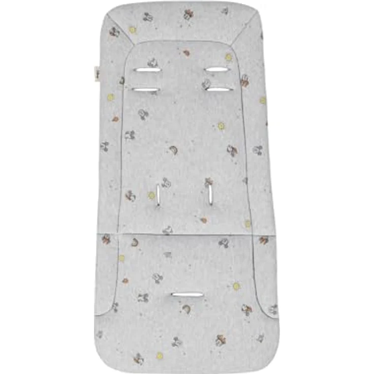 hauck Pushchair Seat Liner, Disney Mickey & Minnie Grey - Atmungsaktive Baumwoll-Sitzauflage 70 x 37 x 3 cm für Buggys und Kinderwagen - Mit 5 Punkt Gurt Fixierung und pflegeleichtem Design – Bild 1