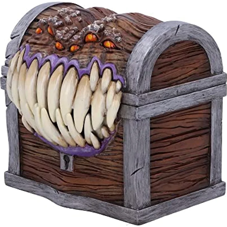 Nemesis Now Dungeons & Dragons Aufbewahrungsbox Mimic Box, handgefertigt aus hochwertigem Resin, lila Innenraum, designte als Mimic mit 6 Augen und Fangzähnen – Bild 4