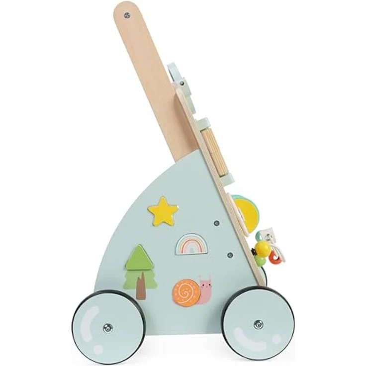 Bayer Chic 2000 Lauflernwagen aus Holz, bunt, verstellbare Lauflernhilfe mit Motorikspielzeug und Activity-Walker, 436-20 – Bild 3