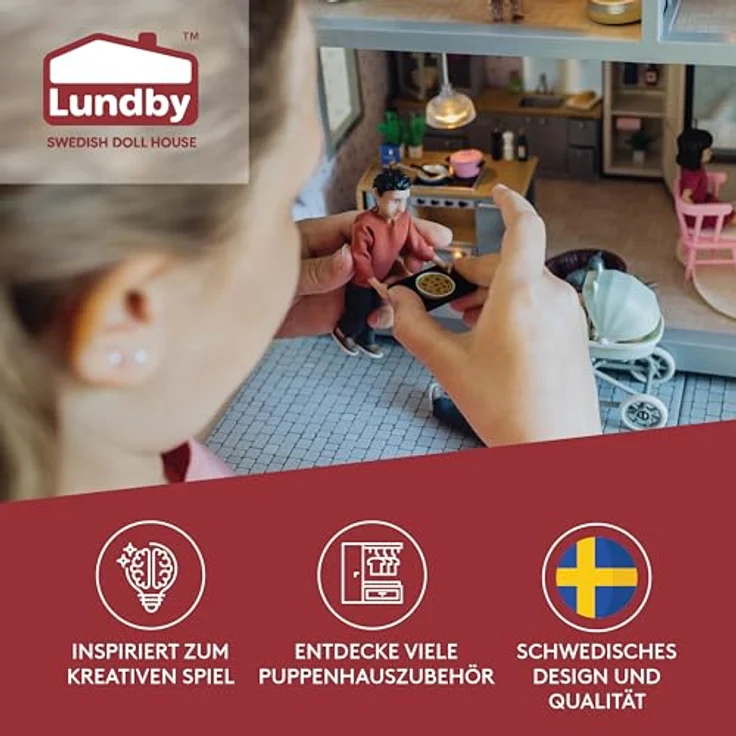 Lundby Puppenhausmöbel Puppenhauszubehör, Einzelteile, natürliche Materialien, ab 4 Jahren – Bild 2