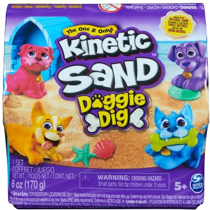 Spin Master Kinetic Sand - Doggy Dig, Set mit 170g Strandsand und vielseitigem Hundewerkzeug – Bild 10