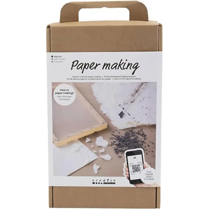 Creotime Easy Kit Papermaking Papierschöpf-Set A5, 18-tlg. Komplettset zur Papierherstellung für 4 A5 Blätter