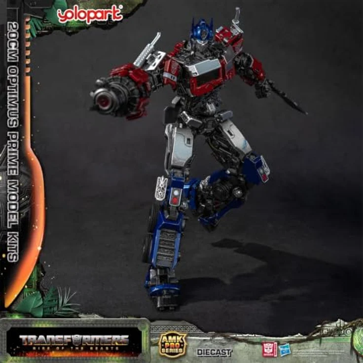 YOLOPARK Transformers: Rise of the Beasts: Optimus Prime – Sammelfigur mit Metallic-Lackierung, dynamischem Pose-Modus und magnetischen LED-Lichtern – Bild 3