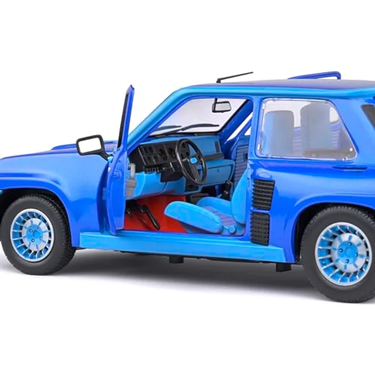 Solido Modellauto Renault 5 Turbo, Maßstab 1:18, blau, Die-cast mit Fensterkarton und Kunststoffsockel – Bild 4