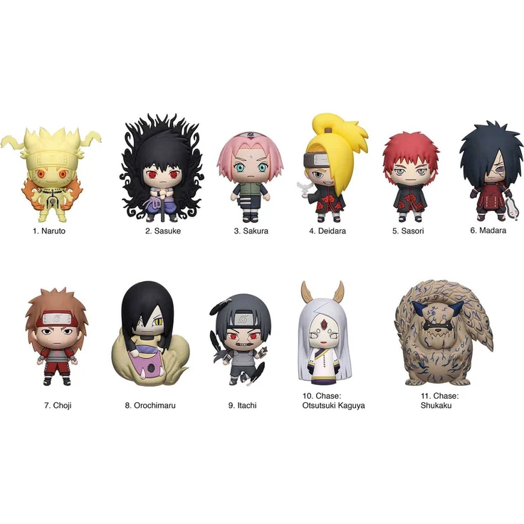 Monogram Naruto Bag Clip Serie 6, 6 cm Sammelfigur für Rucksäcke und Schlüssel, zufällige Charakterauswahl – Bild 1