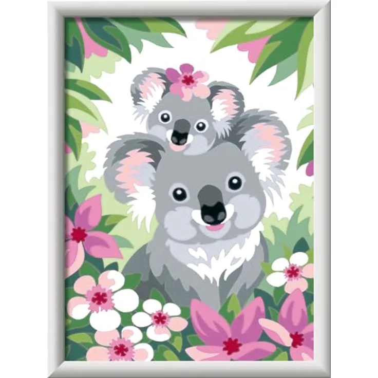 Ravensburger CreArt 20050 Koala Cuties Malen nach Zahlen für Kinder ab 9 Jubiläum 50 Jahre Blaues Dreieck mit kindgerechten Acrylfarben