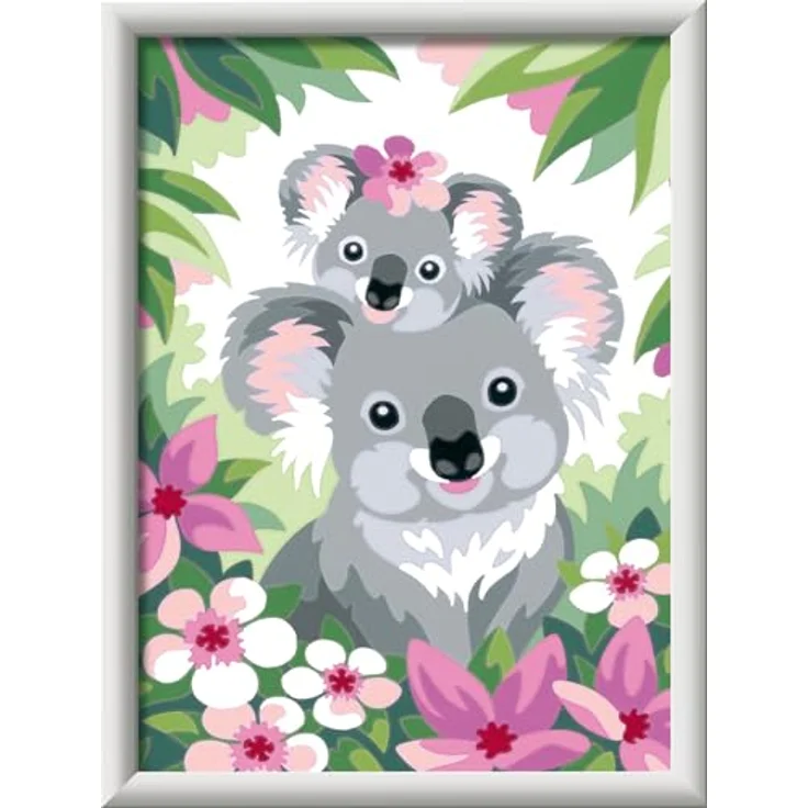 Ravensburger CreArt 20050 Koala Cuties Malen nach Zahlen für Kinder ab 9 Jubiläum 50 Jahre Blaues Dreieck mit kindgerechten Acrylfarben – Bild 1