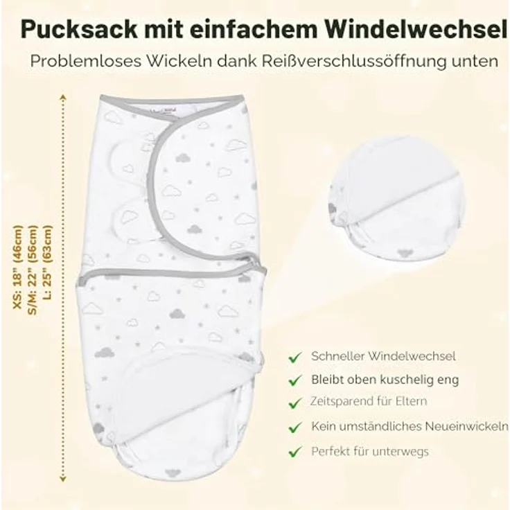 Mama Cheetah Baby Swaddle Blanket mit Zipper, Hüftgesundheit, 100% Bio-Baumwolle, 3-6 Monate, 3er Pack für Jungen & Mädchen – Bild 3