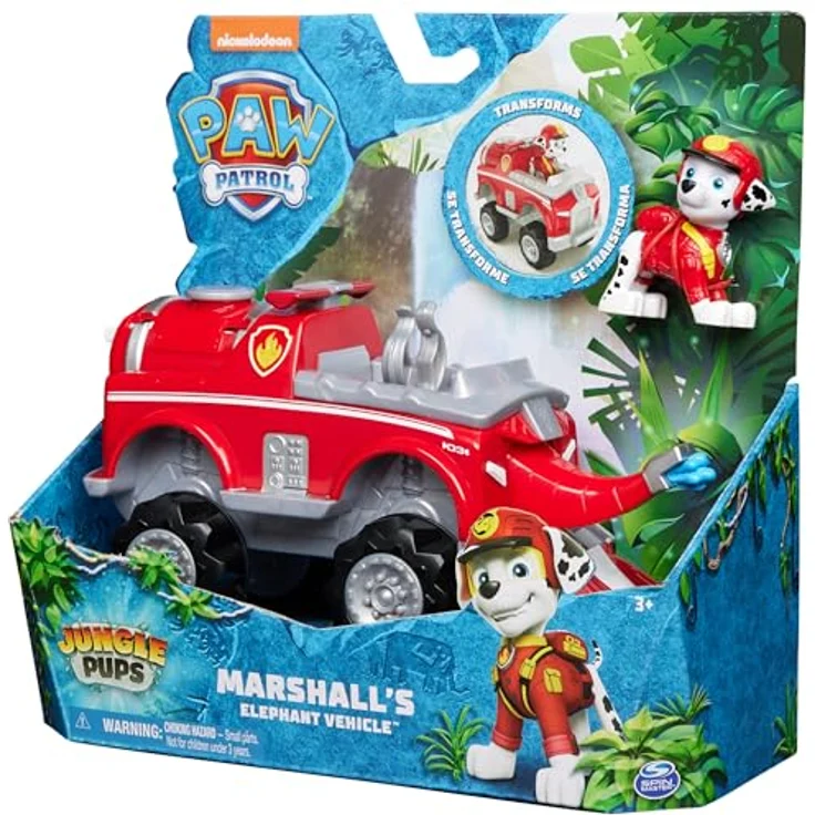 Spin Master Paw Patrol Spielzeug-Auto Jungle Pups, Marshall Offroad-Fahrzeug mit  ausklappbarer Rettungsleiter und Lichtleiste – Bild 10