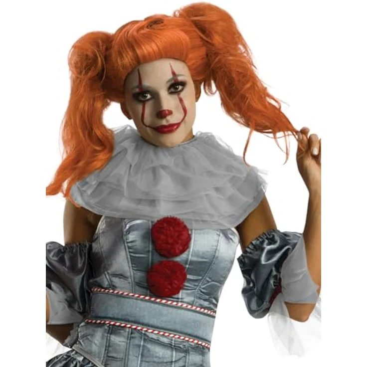 Metamorph Pennywise 2019 Kostüm für Frauen (S), detailreiche Verkleidung mit Clownskragen und Beinstulpen, 100% Polyester, ideal für Halloween und Kostümpartys – Bild 2