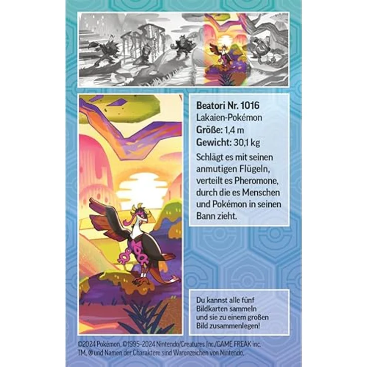 Pokémon Sammelkartenspiel: Mini-Tin-Box Karmesin & Purpur - Beatori (2 Boosterpacks & 1 Stickerbogen) – Bild 5