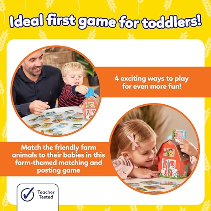 Orchard Farmyard Families, Zuordnungs- und Buchungsspiel mit 30 Karten und 3D-Scheune für Kinder ab 2 Jahren – Bild 4