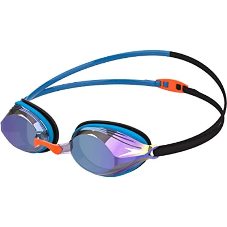 Speedo Unisex Erwachsene Vengeance Mirror Schwimmbrille, Schwarz/Blau, Einheitsgröße