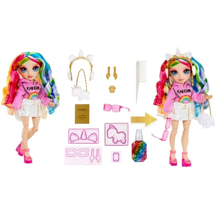 Rainbow High Anziehpuppe Creative Crystals Fashion Doll Amaya, Kristalllook Outfit mit Zubehör und DIY Kristallring – Bild 2
