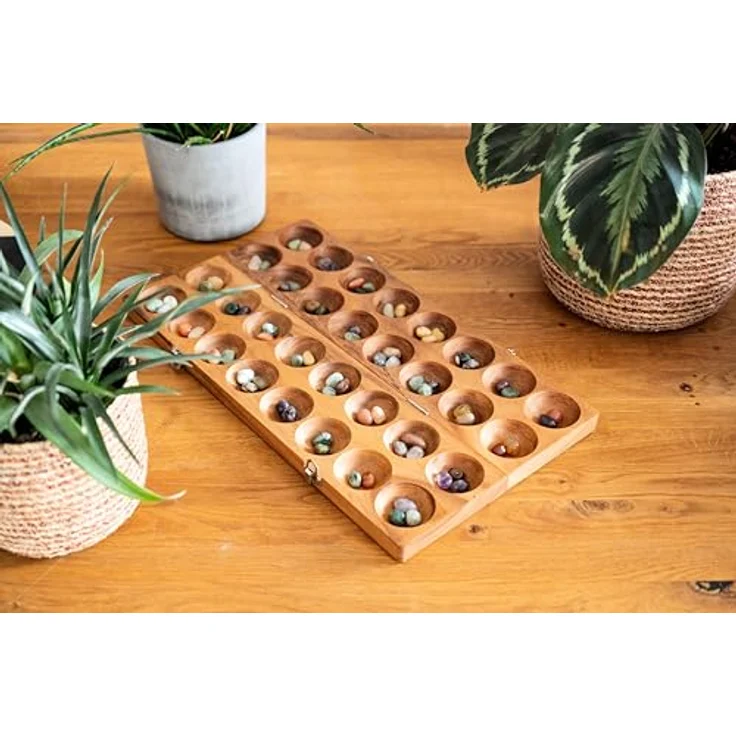 Logoplay Hus Spiel mit Metallverschlüssen Silber – Edelstein-Brettspiel für 2 Spieler – 75 bunte Edelsteine, handgefertigt aus Samena-Holz – Bild 5