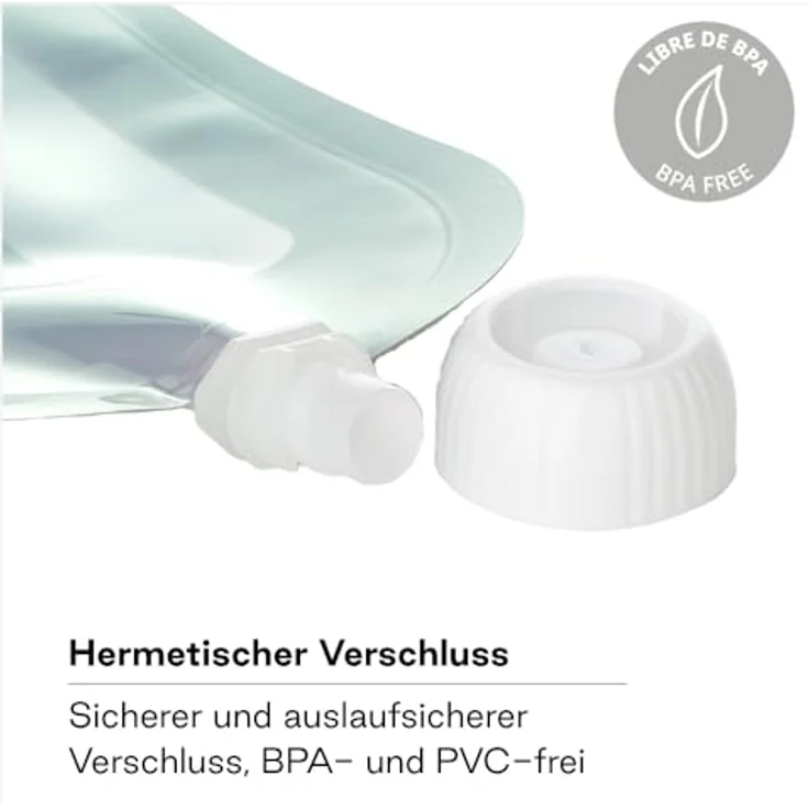 Jané Wiederverwendbare Quetschbeutel 200 ml, 12 Stück, BPA-frei, spülmaschinen- und gefriergeeignet, mit Sichtfenster – Bild 4
