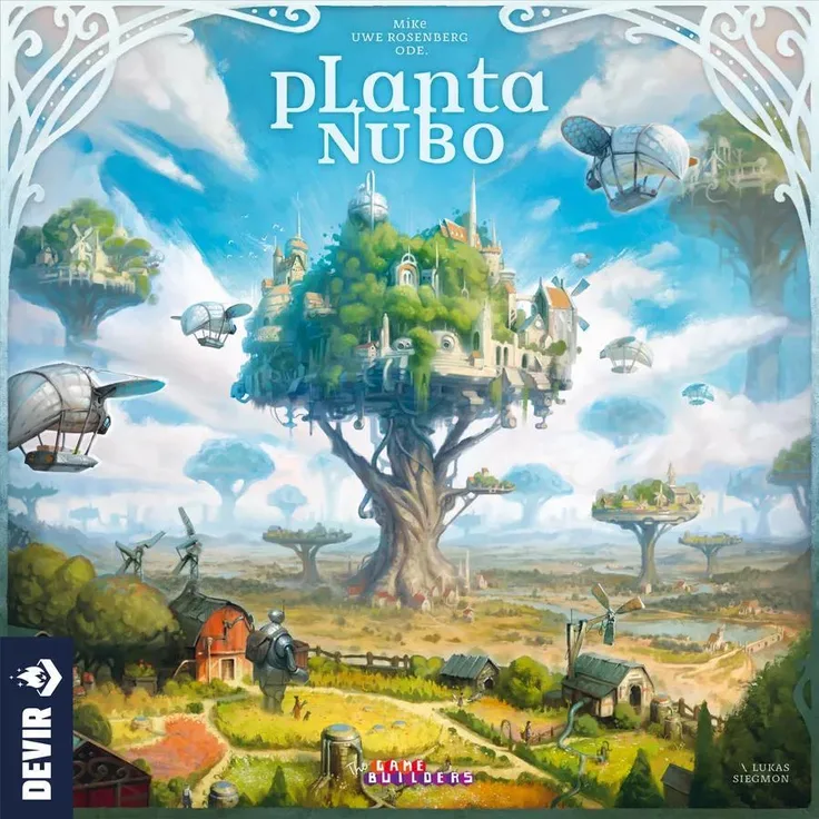 DEVIR Planta Nubo Brettspiel, Solarpunk-Universum mit Plättchen- & Arbeiterplatzierung, für 1-4 Spieler ab 12 Jahren