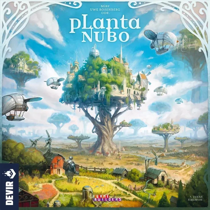 DEVIR Planta Nubo Brettspiel, Solarpunk-Universum mit Plättchen- & Arbeiterplatzierung, für 1-4 Spieler ab 12 Jahren