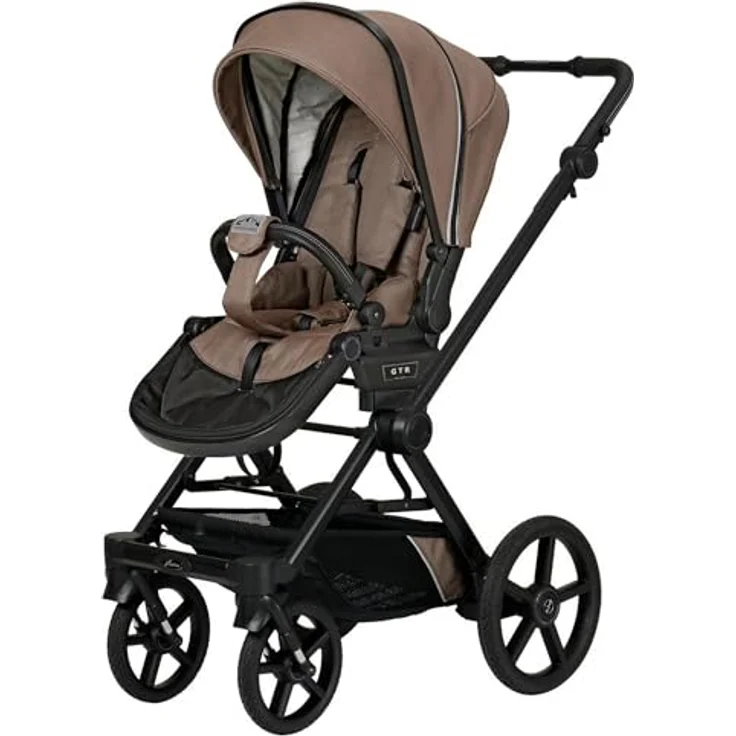 Hartan Kinderwagenset IVY GTR Outdoor, 3-teilig, Cappuccino, mit Federung, 5-Punkte-Gurt, faltbarer Babywanne und kugelgelagerten Rädern, Made in Germany – Bild 3