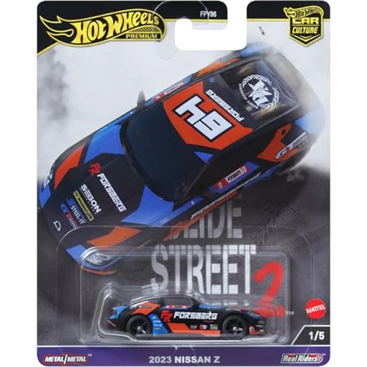 Hot Wheels 2023 Nissan Z HKC86, 1:64 Die-Cast Spielzeug-Rennwagen aus Premium Car Culture Slide Street Kollektion – Bild 1