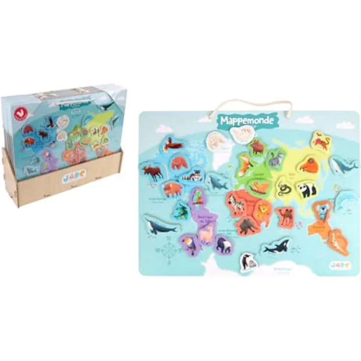 BigBuy Lernspiel Bunte Weltkarte, 40 x 30 cm, interaktive Lernhilfe für Geografie