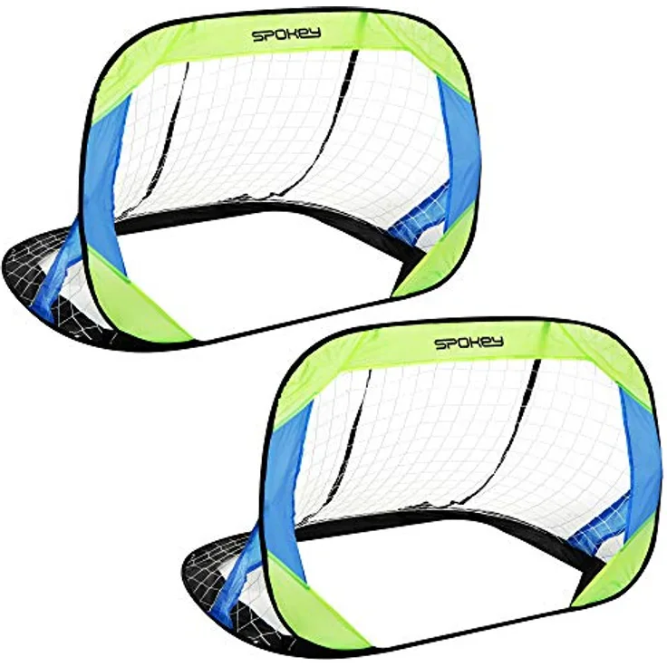 SPOKEY Goalkeeper II Fußballtor für Kinder 2 Stück, selbstenfaltend, B120 x H80 x T80 cm | Keine Montage, mit 2 Aufbewahrungsbeutel