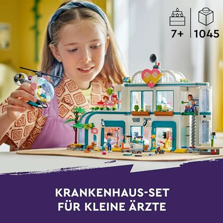 LEGO Friends Heartlake City Krankenhaus, Set mit Spielzeug-Hubschrauber und Figuren inkl. Autumn und Hund, Arzt-Spielzeug für Kinder, Geschenk für Mädchen und Jungen ab 7 Jahren 42621 – Bild 2