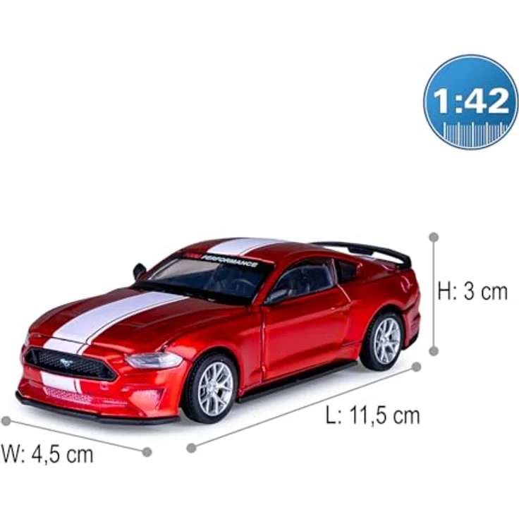 JAMARA Ford Mustang GT Diecast 1:42, Modellauto mit manuell öffnenden Türen, Custom-Tuning Umbaukit, Geschenkidee für Kinder – Bild 3