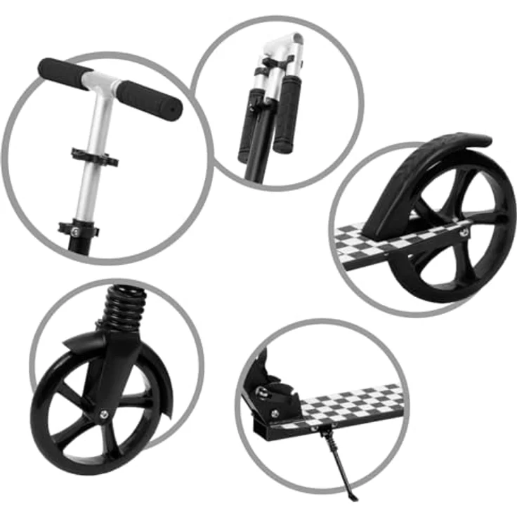 COIL Cityroller Kinderoller, Faltbarer Scooter, Höhenverstellbar bis 15 km/h, ABEC-7-Lager, 20 cm Räder, Fußbremse – Bild 6