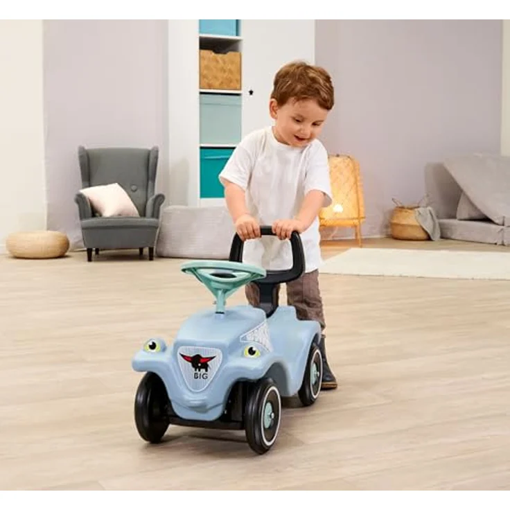 BIG Rutscherauto BIG Bobby Car Classic + Walker, 2-in-1 Lauflernhilfe, ergonomisches Design, Sicherheitslenkrad, Made in Germany – Bild 5