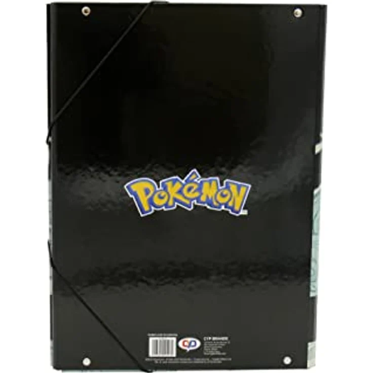 CYPBRANDS Pokémon Klappenmappe Squirtle, Schwarz, 3 Klappen, aus 2 mm dickem Karton, Gummibandverschluss, 35,5 x 25 cm – Bild 5