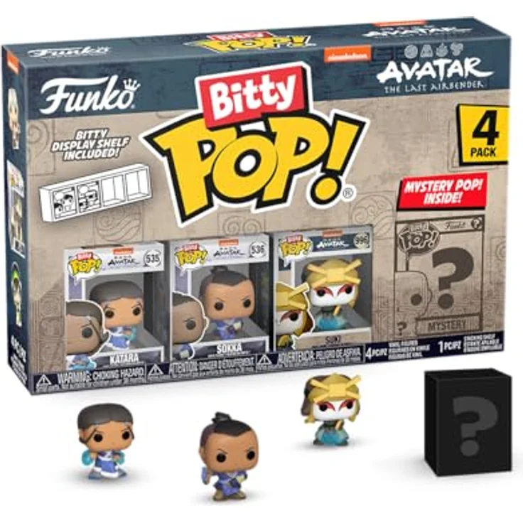 Funko Bitty Pop! Avatar: TLA - Katara 4PK mit Katara, Sokka, Suki und Überraschungs-Mini-Figur - 0.9 Inch (2.2 cm) Sammlerstück für Fans von Avatar: The Last Airbender – Bild 1