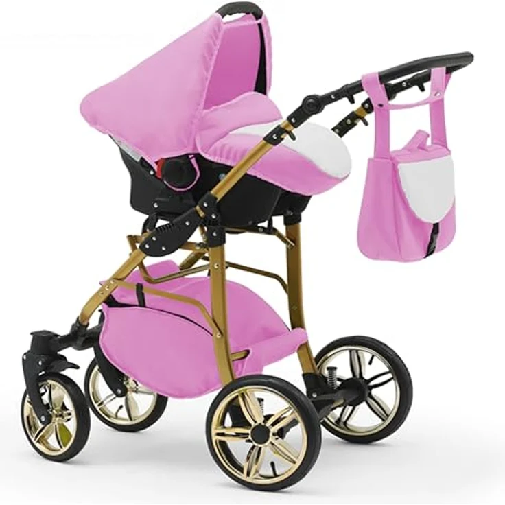 Elcar Kinderwagen-Set 4 in 1 Neo Gold inkl. Sportsitz und Autositz - 16 Teile - in 22 Farben – Bild 4