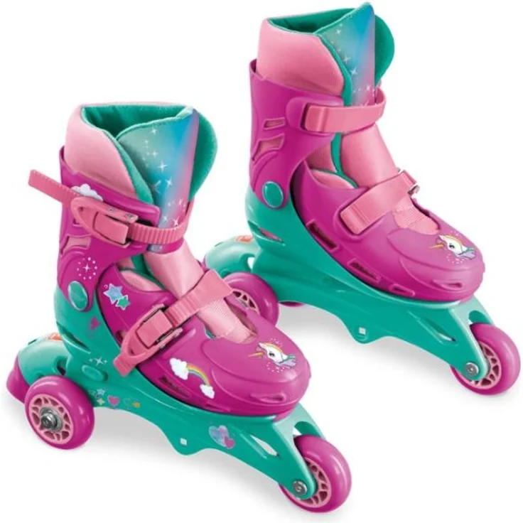 Mondo Unicorn Inline Skates, verstellbar von Größe 29 bis 32, rosa-grün – Bild 1