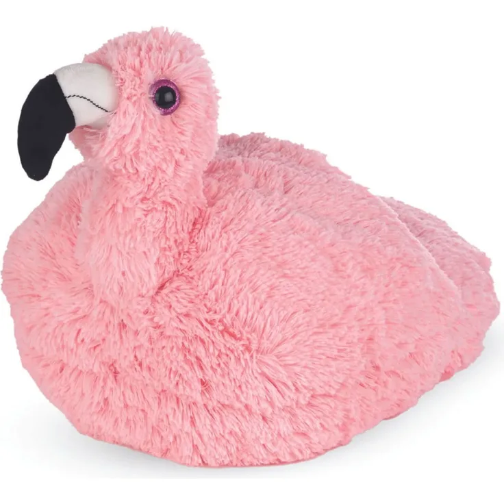 Cozy Noxxiez Fußwärmer Flamingo, rosa Plüsch Fußsack Kissen mit zusätzlichem Komfort und Wärme, 15 cm hoch, 350 g leicht