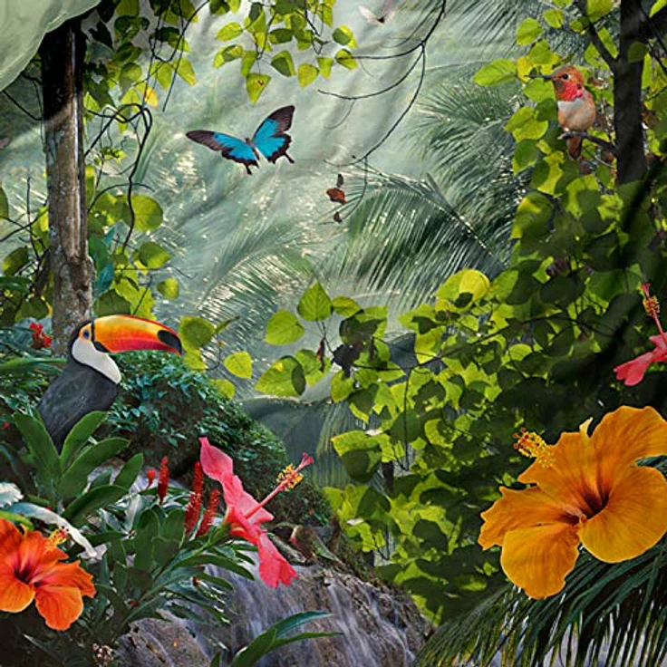 ESSENZA Baumwolle Satin Wendebettwäsche Gabriel Green Urwald Dschungel Digitaldruck, Größe:135 cm x 200 cm – Bild 4