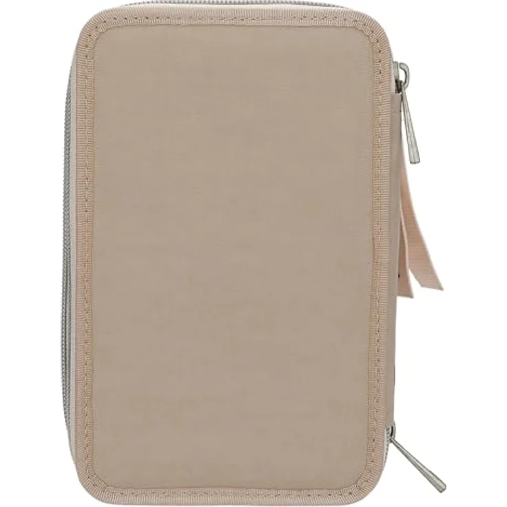 Depesche 13341 Miss Melody 3 Fach Federtasche Poppy Sand - Beige mit Pferdemotiv und Mohnblumen-Wiese, inkl. 18 Bunt- und Filzstiften, Zubehör und Anhänger – Bild 4