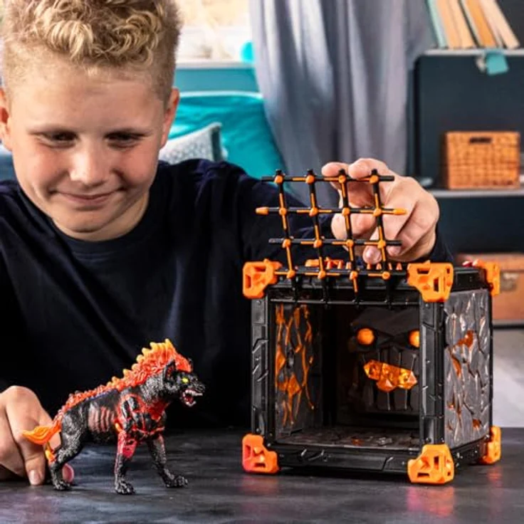 Schleich BattleCave Lavahyäne ELDRADOR, ca. 15 cm großes Actionspielset mit beweglichen Elementen und fesselnden Funktionen – Bild 2