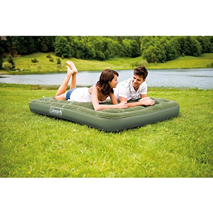 Coleman Luftbett Comfort Bed Double, Indoor/Outdoor Luftmatratze 2 Personen, Velours Gästebett, Komfort Doppelbett, Campingbett für Wandern, Trekking, Festivals, 188 x 137 x 22 cm, max. 295 kg – Bild 3