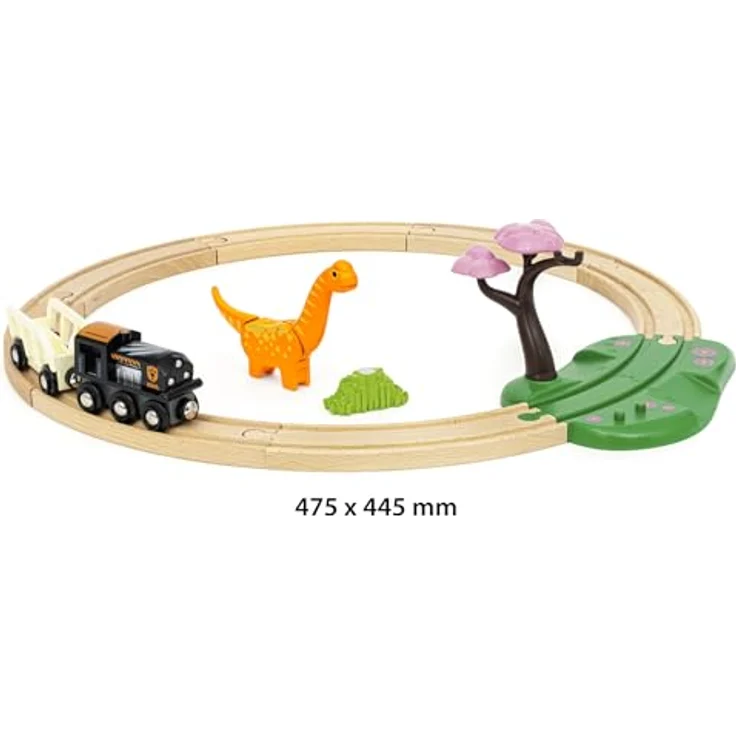 BRIO® Dinosaurier Bahn Set, Spielzeug-Eisenbahn mit 12 Teilen, inklusive Brachiosaurus-Figur und Holzschienen, FSC® zertifiziert – Bild 2