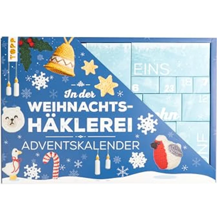 Frech Adventskalender "In der Weihnachtshäklerei", mit Material und Anleitungsbuch für 24 Häkelprojekte – Bild 2