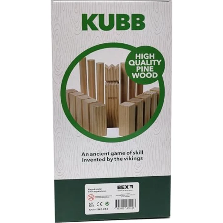 Bex Wikingerschach Kubb, strategisches Wurfspiel aus Holz für 2-12 Spieler, natürliche Farbe, für Indoor & Outdoor – Bild 4