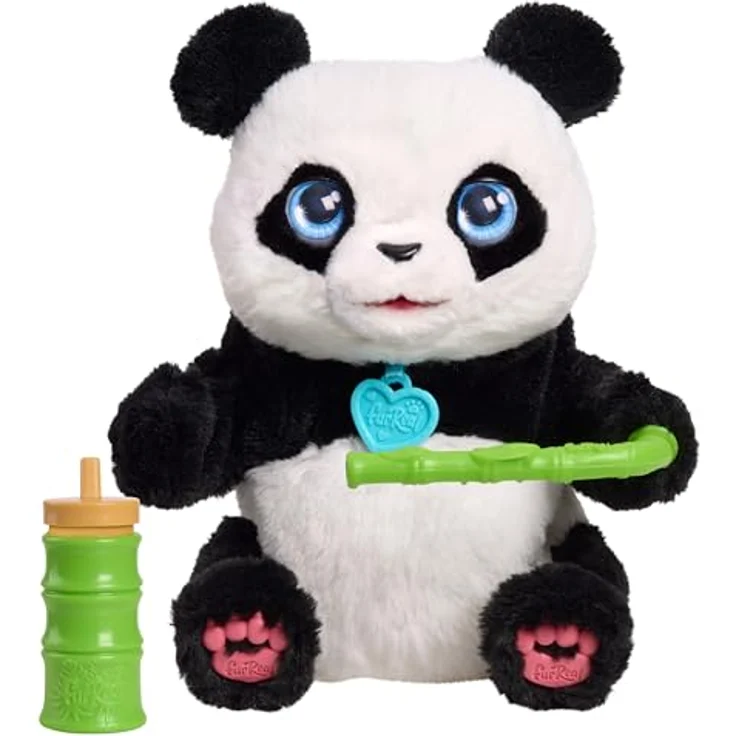 Just Play furReal Coco the Tumbling Panda, interaktives Kuscheltier mit über 60 Geräuschen und Bewegungen, 27 cm, schwarz-weiß – Bild 1