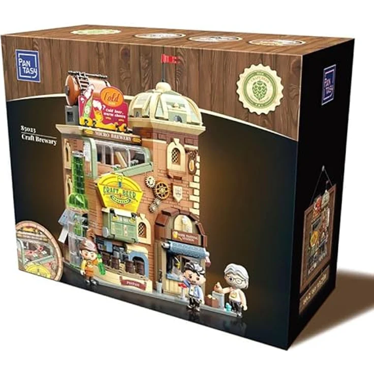 Pantasy Craft Brewery, Klemmbausteine-Set mit 3252 Teilen, nostalgisches Design, drei Minifiguren, modularer Aufbau – Bild 8